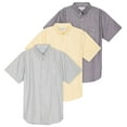thumbnail image 1 of Real Essentials 3 Pack Men's Short-Sleeve Oxford Solid Button Down Collar Casual Shirts with Pocket (Available in Big & Tall), 1 of 6