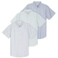 thumbnail image 1 of Real Essentials 3 Pack Men's Short-Sleeve Oxford Solid Button Down Collar Casual Shirts with Pocket (Available in Big & Tall), 1 of 6