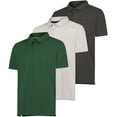 thumbnail image 1 of Real Essentials 3 Pack: Men's Short Sleeve Pocket Polo Shirt Dry-Fit Performance Tactical Golf (Available In Big & Tall), 1 of 7