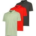 thumbnail image 1 of Real Essentials 3 Pack: Men's Short Sleeve Pocket Polo Shirt Dry-Fit Performance Tactical Golf (Available In Big & Tall), 1 of 6