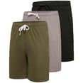 thumbnail image 1 of Real Essentials 3 Pack: Men's Soft 9" Fleece Lounge Sweat Short, 1 of 6