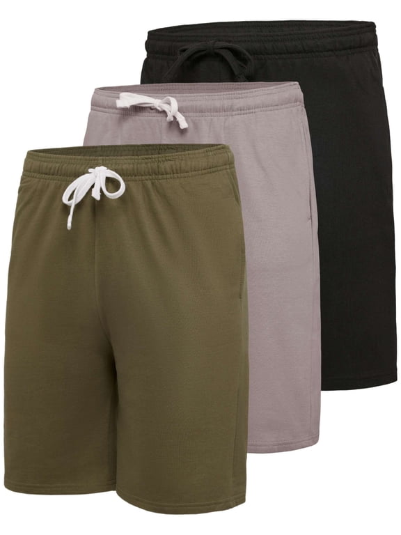 3 Pack: Men's Soft 9" Fleece Lounge Sweat Short