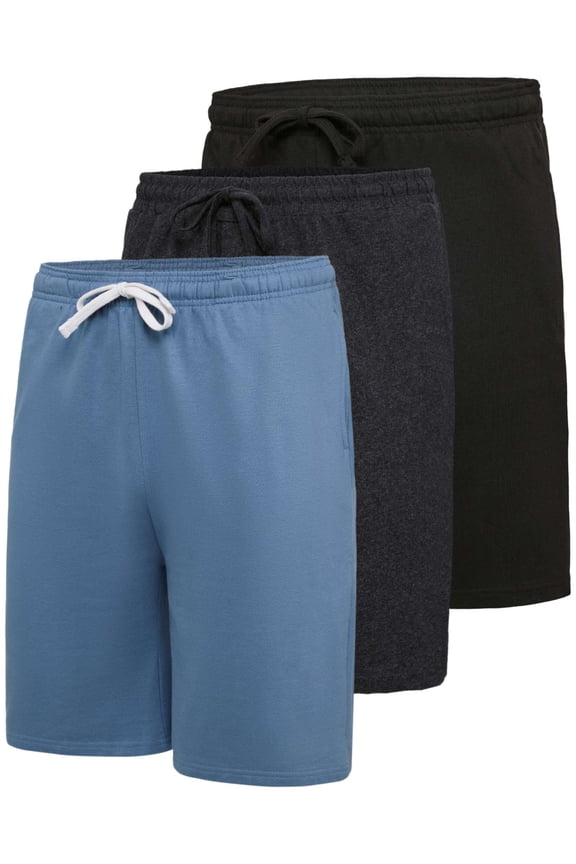 3 Pack: Men's Soft 9" Fleece Lounge Sweat Short