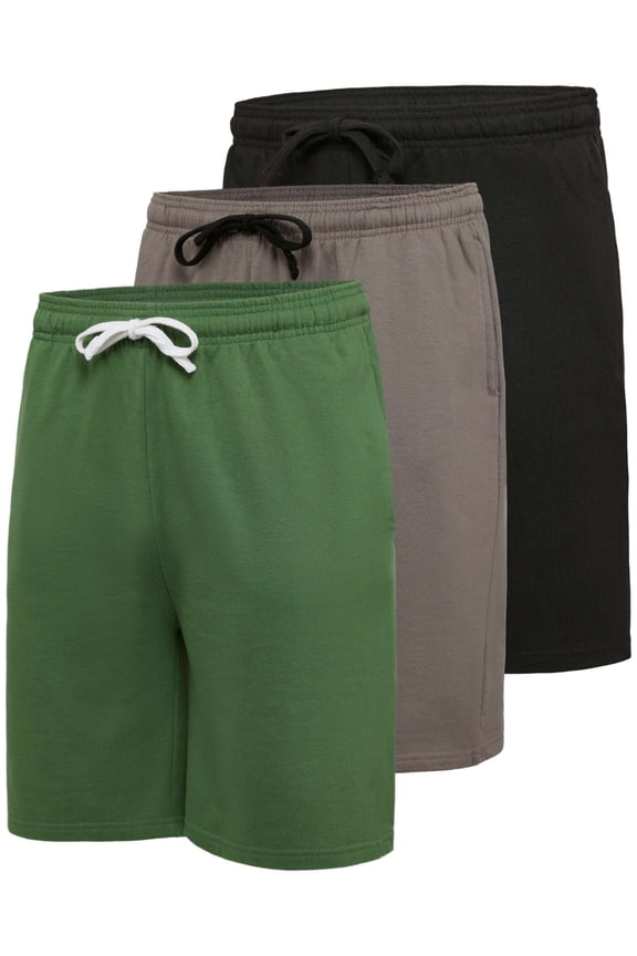 3 Pack: Men's Soft 9" Fleece Lounge Sweat Short