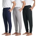 thumbnail image 1 of Real Essentials 3 Pack: Men's Soft Lounge Sleep Joggers - Pajama Pants Drawstring & Pockets (Available in Big & Tall), 1 of 7