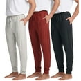 thumbnail image 1 of Real Essentials 3 Pack: Men's Soft Lounge Sleep Joggers - Pajama Pants Drawstring & Pockets (Available in Big & Tall), 1 of 7