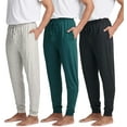 thumbnail image 1 of Real Essentials 3 Pack: Men's Soft Lounge Sleep Joggers - Pajama Pants Drawstring & Pockets (Available in Big & Tall), 1 of 7