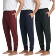 thumbnail image 1 of Real Essentials 3 Pack: Men's Soft Lounge Sleep Joggers - Pajama Pants Drawstring & Pockets (Available in Big & Tall), 1 of 7