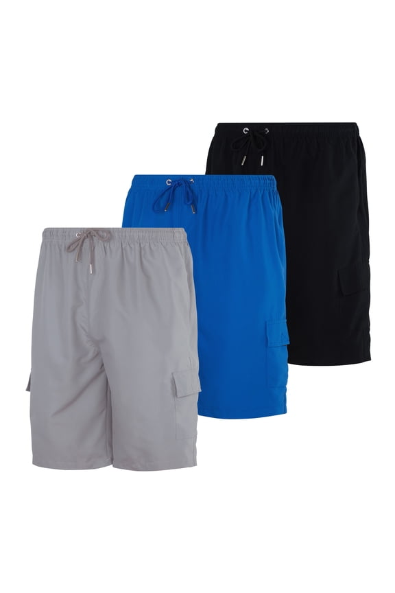 3 Pack: Men's Swim Trunks with Cargo Pockets & Mesh Lining (Available in Big & Tall)