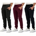 thumbnail image 1 of Real Essentials 3 Pack: Men's Cotton Fleece Jogger Sweatpants - Athletic Pants Bottoms with Pockets (Big & Tall Available), 1 of 7