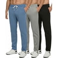 thumbnail image 1 of Real Essentials 3 Pack: Men's Tech Fleece Athletic Casual Open Bottom Sweatpants with Pockets (Available In Big & Tall), 1 of 4