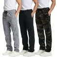 thumbnail image 1 of Real Essentials 3 Pack: Men's Tech Fleece Athletic Casual Open Bottom Sweatpants with Pockets (Available In Big & Tall), 1 of 7