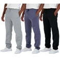 thumbnail image 1 of Real Essentials 3 Pack: Men's Tech Fleece Athletic Casual Open Bottom Sweatpants with Pockets (Available In Big & Tall), 1 of 7