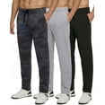thumbnail image 1 of Real Essentials 3 Pack: Men's Tech Fleece Athletic Casual Open Bottom Sweatpants with Pockets (Available In Big & Tall), 1 of 4