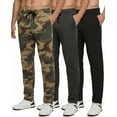 thumbnail image 1 of Real Essentials 3 Pack: Men's Tech Fleece Athletic Casual Open Bottom Sweatpants with Pockets (Available In Big & Tall), 1 of 4