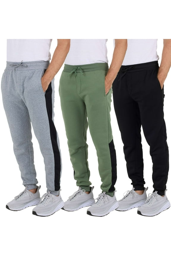 3 Pack: Men's Tech Fleece Ultra-Soft Jogger Athletic Sweatpants with Pockets (Available In Big & Tall)