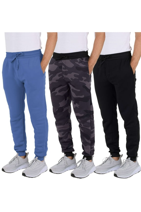 3 Pack: Men's Tech Fleece Ultra-Soft Jogger Athletic Sweatpants with Pockets (Available In Big & Tall)