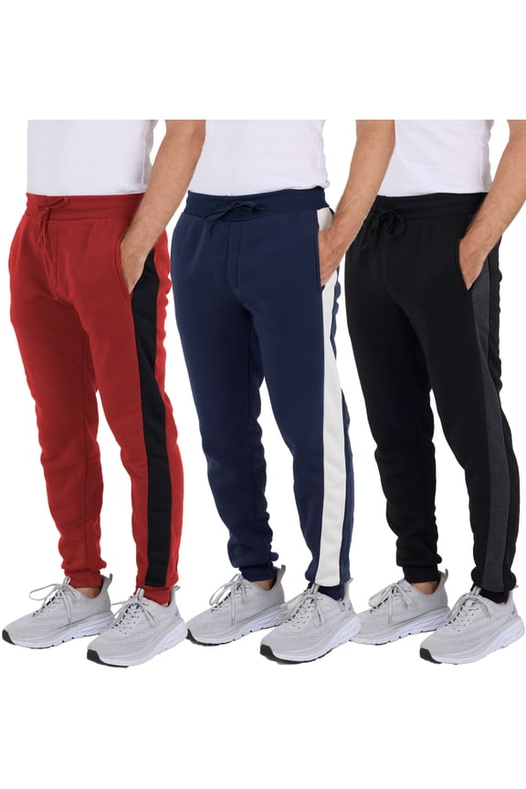 3 Pack: Men's Tech Fleece Ultra-Soft Jogger Athletic Sweatpants with Pockets (Available In Big & Tall)