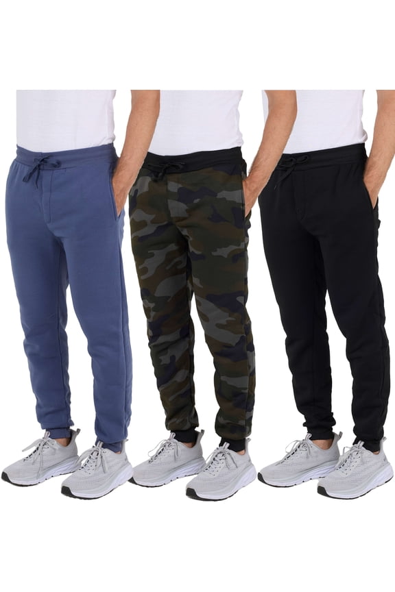 3 Pack: Men's Tech Fleece Ultra-Soft Jogger Athletic Sweatpants with Pockets (Available In Big & Tall)