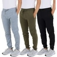 thumbnail image 1 of Real Essentials 3 Pack: Men's Jogger Sweatpants - Cotton Fleece Bottoms Athletic Pants with Pockets (Big & Tall Available), 1 of 7