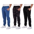 thumbnail image 1 of Real Essentials 3 Pack: Men's Tech Fleece Ultra-Soft Warm Jogger Athletic Sweatpants with Pockets (Available In Big & Tall), 1 of 6