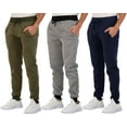 thumbnail image 1 of Real Essentials 3 Pack: Men's Tech Fleece Ultra-Soft Warm Jogger Athletic Sweatpants with Pockets (Available in Big & Tall), 1 of 6