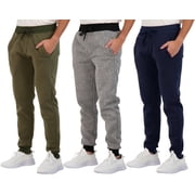 Real Essentials 3 Pack Mens Tech Fleece Ultra-Soft Warm Jogger Athletic Sweatpants with Pockets Available in Big & Tall