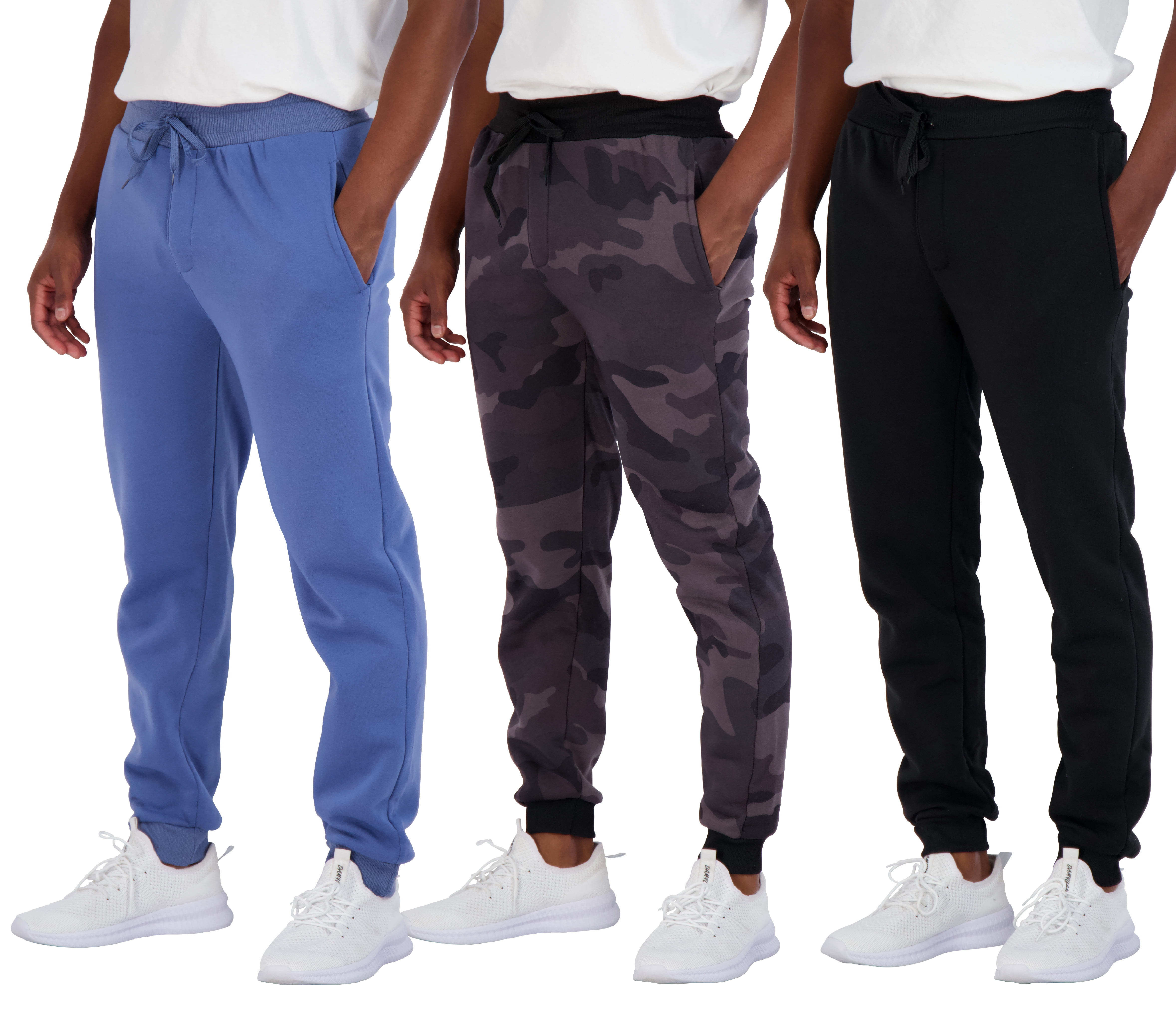 Real Essentials 3 Pack: Men's Tech Fleece Active Athletic Casual