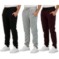 thumbnail image 1 of Real Essentials 3 Pack: Men's Tech Fleece Ultra-Soft Warm Jogger Athletic Sweatpants with Pockets (Available in Big & Tall), 1 of 6