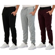 Real Essentials 3 Pack: Men's Tech Fleece Ultra-Soft Warm Jogger Athletic Sweatpants with Pockets (Available in Big & Tall)