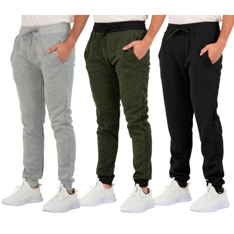 Real Essentials 3 Pack: Men's Tech Fleece Ultra-Soft Warm Jogger Athletic  Sweatpants with Pockets (Available in Big & Tall) 