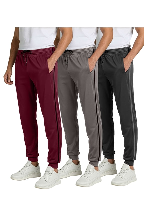 3 Pack: Men's Mesh Jogger | Athletic Sweatpants with Pockets | Active Track Gym Workout Pant (Big & Tall)