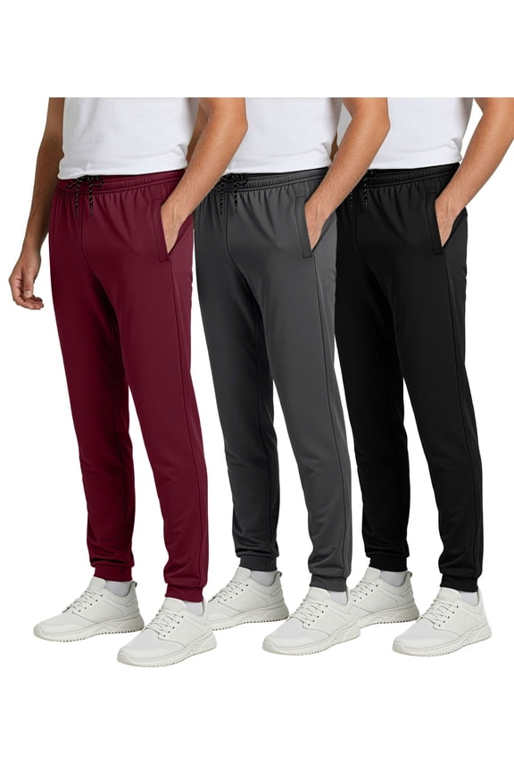 3 Pack: Men's Mesh Jogger | Athletic Sweatpants with Pockets | Active Track Gym Workout Pant (Big & Tall)