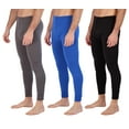 thumbnail image 1 of Real Essentials 3 Pack: Men's Thermal Underwear Base Layer Fleece Lined Pants with Fly - Long John Bottom(Big & Tall), 1 of 5