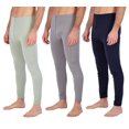 thumbnail image 1 of Real Essentials 3 Pack: Men's Thermal Underwear Base Layer Fleece Lined Pants with Fly - Long John Bottom(Big & Tall), 1 of 5