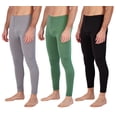 thumbnail image 1 of Real Essentials 3 Pack: Men's Thermal Underwear Base Layer Fleece Lined Pants with Fly - Long John Bottom(Big & Tall), 1 of 5