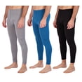 thumbnail image 1 of Real Essentials 3 Pack: Men's Thermal Underwear Base Layer Fleece Lined Pants with Fly - Long John Bottom(Big & Tall), 1 of 5