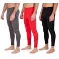 thumbnail image 1 of Real Essentials 3 Pack: Men's Thermal Underwear Base Layer Fleece Lined Pants with Fly - Long John Bottom(Big & Tall), 1 of 5