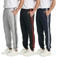 thumbnail image 1 of Real Essentials 3 Pack: Men's Tricot Active Athletic Casual Jogger Fleece Lined Sweatpants Pockets (Available in Big & Tall), 1 of 7