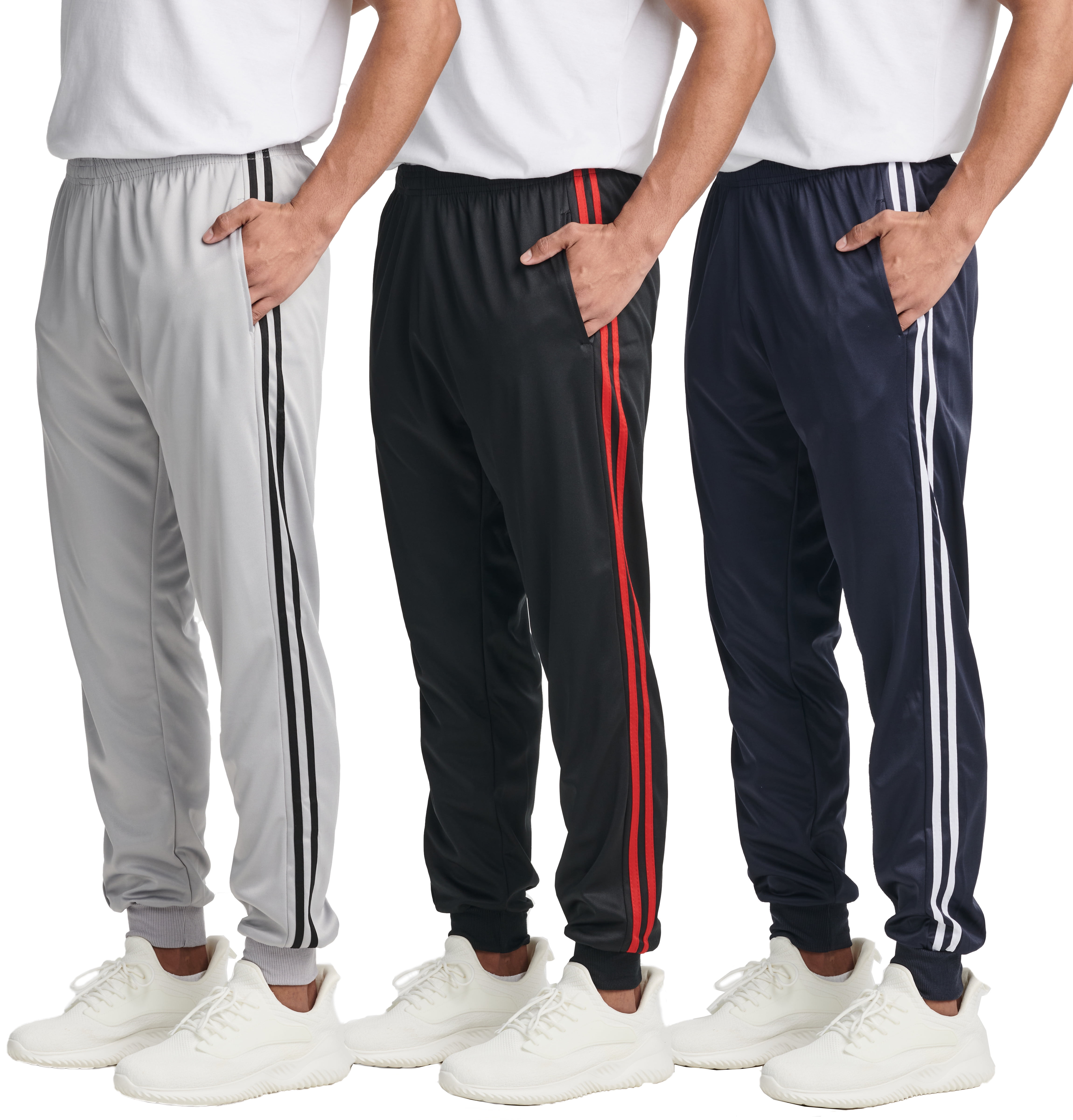 Real Essentials 3 Pack: Men's Tricot Active Athletic Casual Jogger ...
