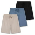 thumbnail image 1 of Real Essentials 3 Pack:Mens Cotton Ultra-Soft Knit Sleep Pajama Shorts & Lounge Wear (Available In Big & Tall), 1 of 5