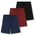 thumbnail image 1 of Real Essentials 3 Pack:Mens Cotton Ultra-Soft Knit Sleep Pajama Shorts & Lounge Wear (Available In Big & Tall), 1 of 5