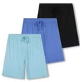 thumbnail image 1 of Real Essentials 3 Pack:Mens Cotton Ultra-Soft Knit Sleep Pajama Shorts & Lounge Wear (Available In Big & Tall), 1 of 5