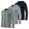 thumbnail image 1 of Real Essentials 3 Pack: Mens Dry-Fit Long Sleeve Full Zip Hoodie & Jacket- Athletic Running Jacket (Available in Big & Tall), 1 of 6