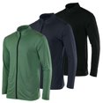 thumbnail image 1 of Real Essentials 3 Pack: Mens Dry-Fit Long Sleeve Full Zip Hoodie & Jacket- Athletic Running Jacket (Available in Big & Tall), 1 of 6