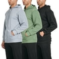 thumbnail image 1 of Real Essentials 3 Pack: Mens Fleece Long Sleeve Full Zip Hoodie - Athletic Sweatshirt Jacket (Available in Big & Tall), 1 of 6