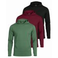 thumbnail image 1 of Real Essentials 3 Pack: Mens Mesh Hoodies | Lightweight Long Sleeve Workout & Gym Pullover (Big & Tall), 1 of 5