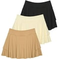 thumbnail image 1 of Real Essentials 3 Pack: Women's 14" Layered Ruffle Flowy Tennis Golf Skorts Pockets Pleated Mini Skirt Athletic Liner Shorts, 1 of 7
