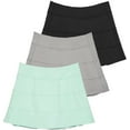 thumbnail image 1 of Real Essentials 3 Pack:Women's 14" Pleated Tennis Skorts Golf Skirt High Waisted Athletic Running Casual Shorts with Pockets, 1 of 6