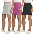 thumbnail image 1 of Real Essentials 3 Pack: Women's 16" Active High Waisted Skort Skirt Pockets - Running Tennis Golf Gym (Available In Plus), 1 of 7